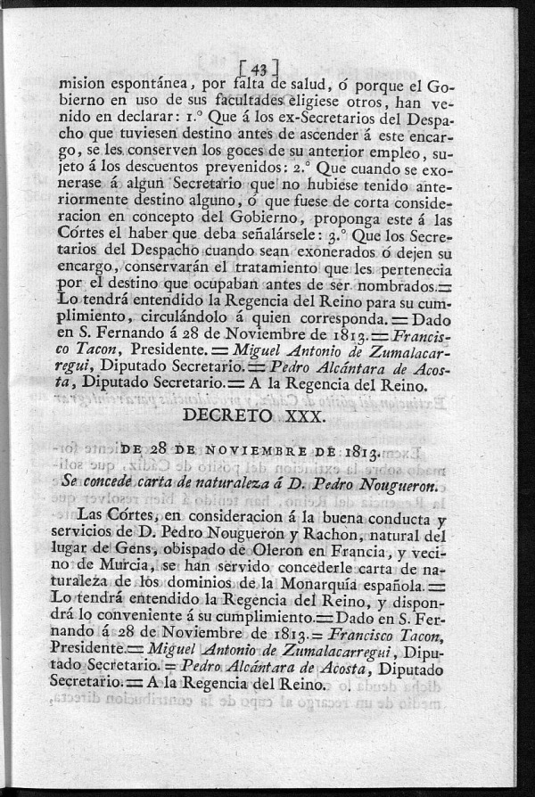 Se concede carta de naturaleza  D. Pedro Nougueron.
