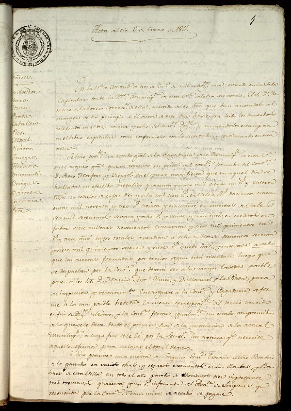 Libro de Acuerdos del Ayuntamiento de Madrid del 9 al 11 de enero de 1811