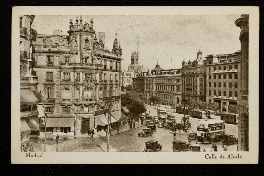 Vista de la calle de Alcalá desde la Gran Vía en torno a 1939