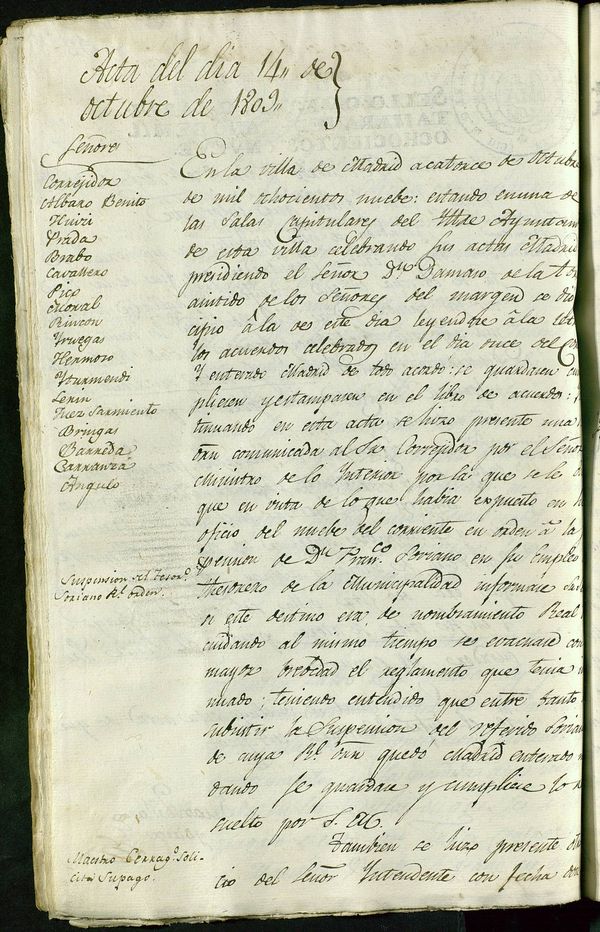 Libro de Acuerdos de 1809