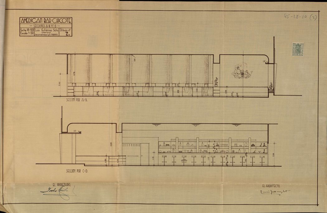 Secciones A-B y C-D de Bar Chicote, Gran Va 12 y 14