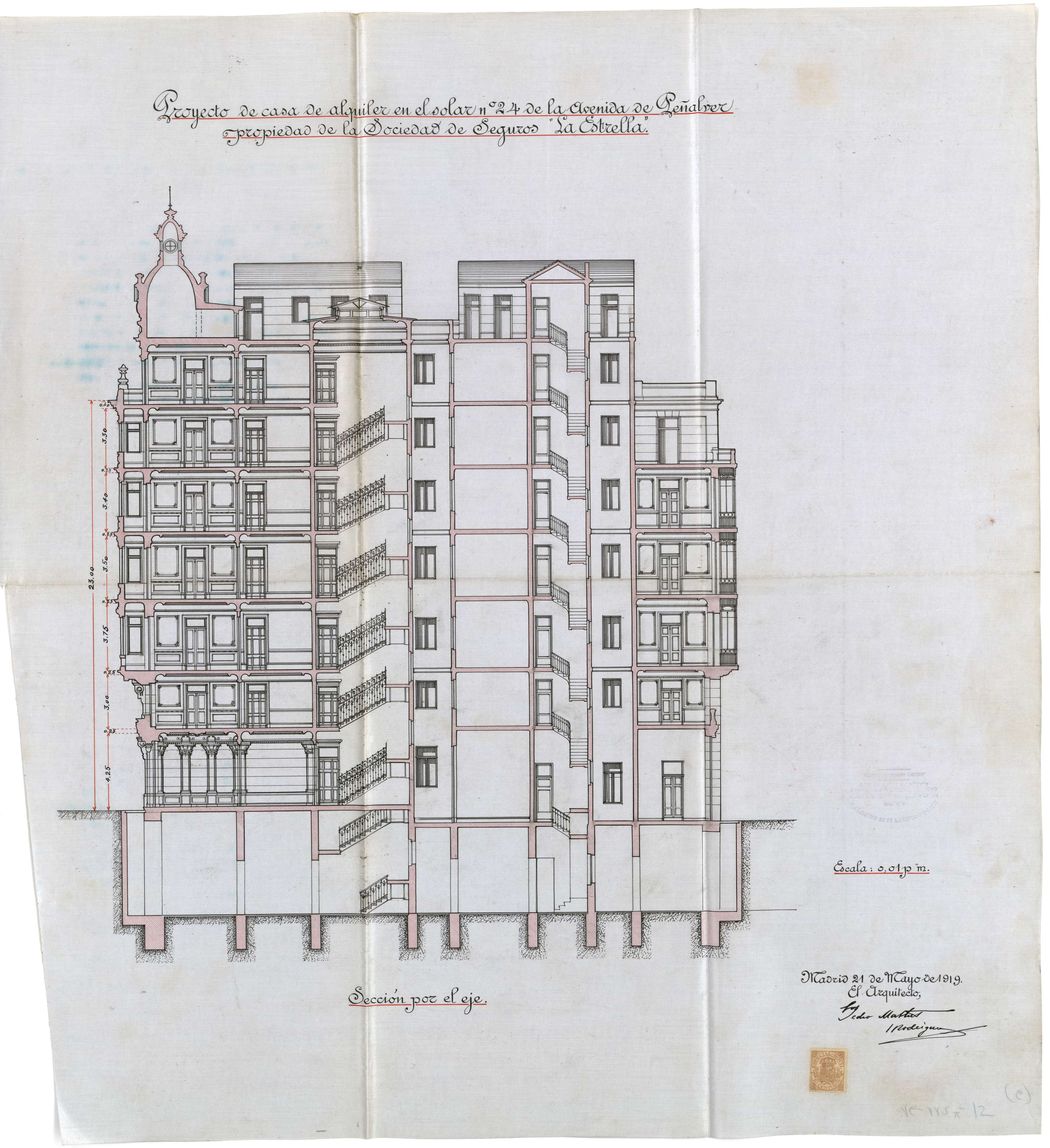 Seccin del edificio propiedad de la Sociedad de Seguros La Estrella, Gran Va 20