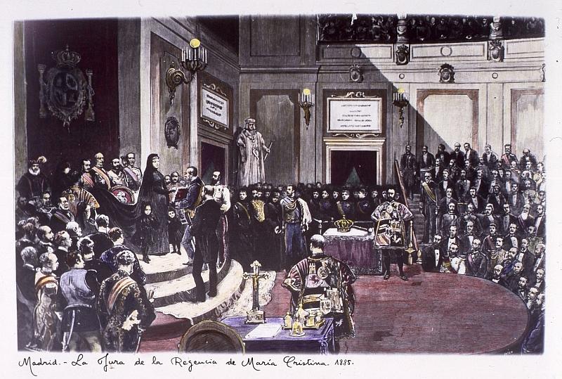 La jura de la Regencia de María Cristina. 1885