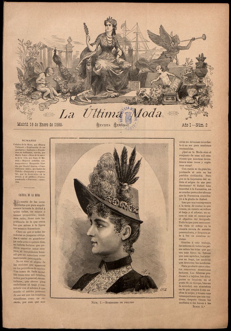La ltima moda: revista ilustrada hispano-americana, del 16 de enero de 1888