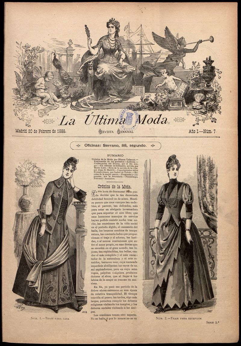 La ltima moda: revista ilustrada hispano-americana, del 20 de febrero de 1888