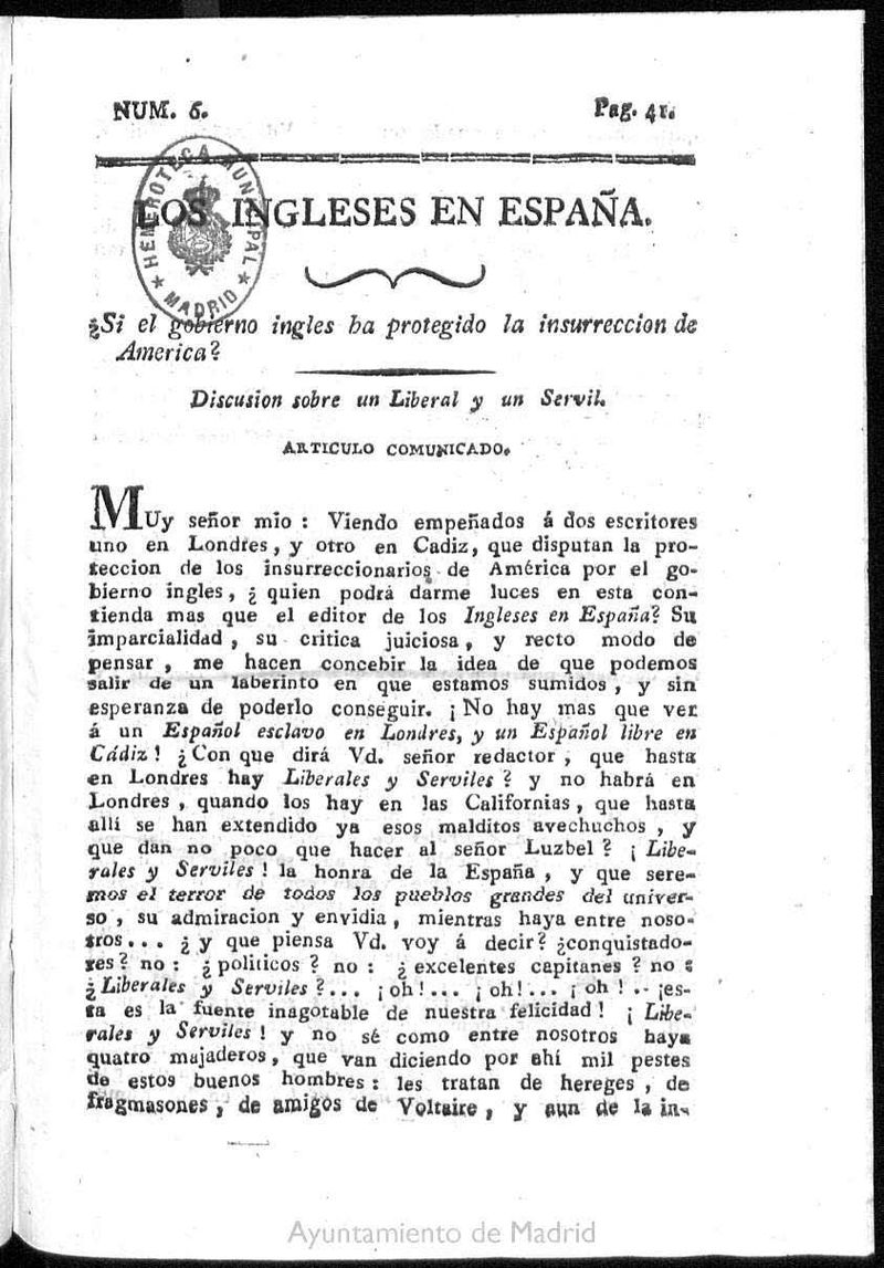 Los Ingleses en Espaa. N. 6