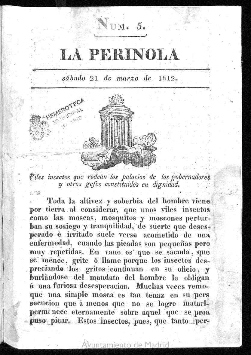 La Perinola. sbado 21 de marzo de 1812