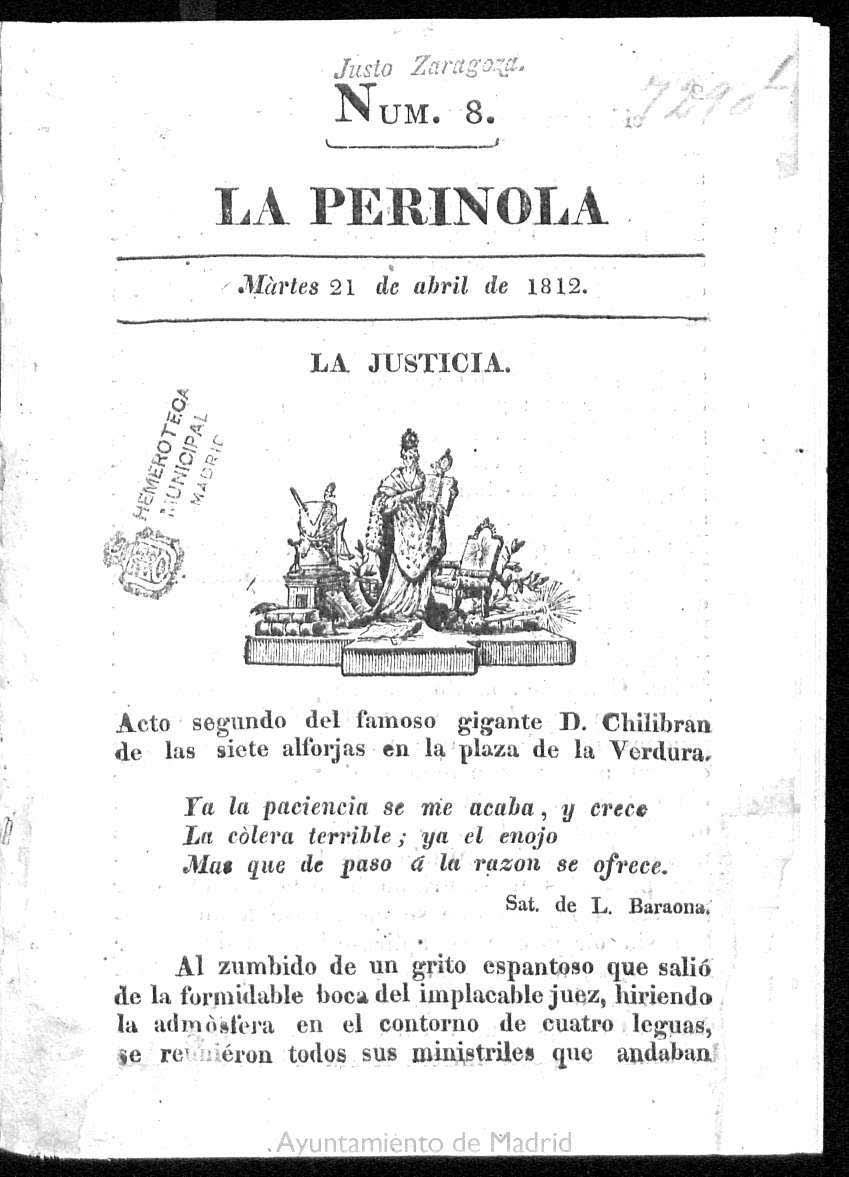 La Perinola. martes 21 de abril de 1812