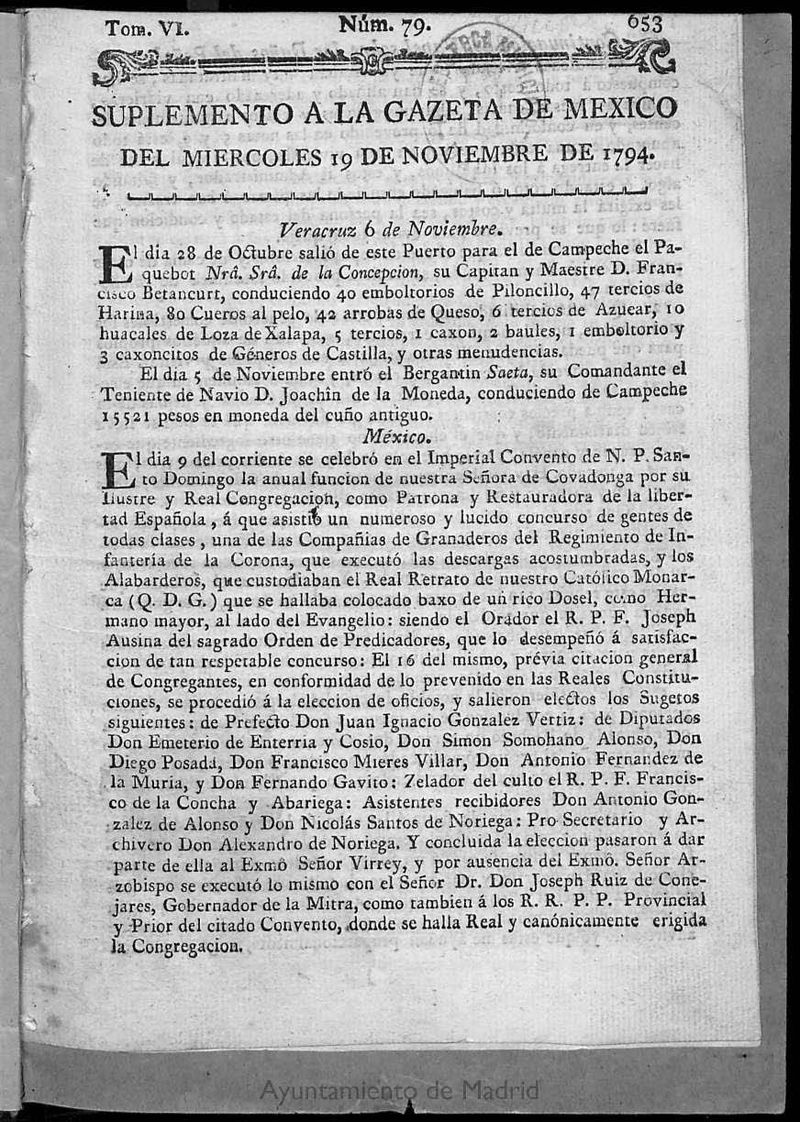 Gazeta de Mxico (Mxico, 1784)
