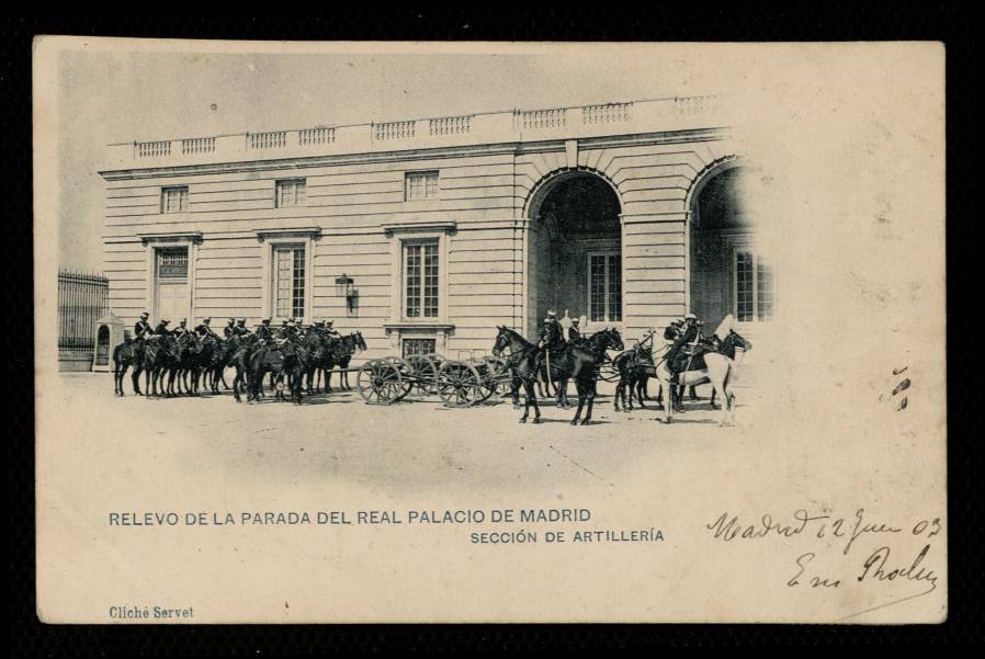 Relevo de la parada del Real Palacio de Madrid. Seccin de Artillera