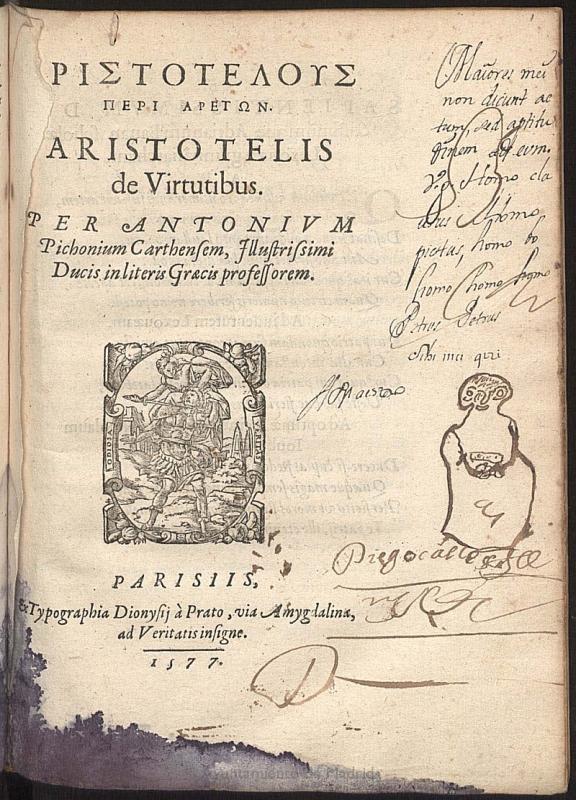 Aristotelous peri areton = Aristotelis de virtutibus