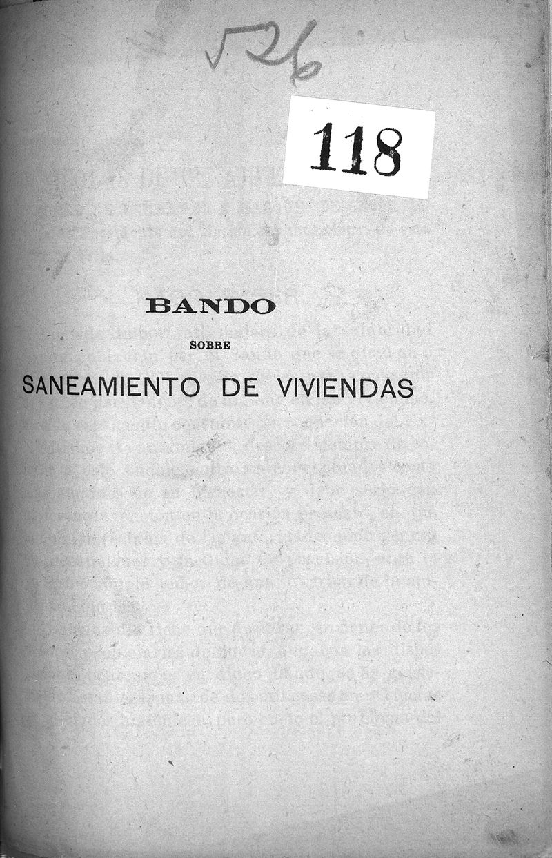 Bando sobre saneamiento de viviendas