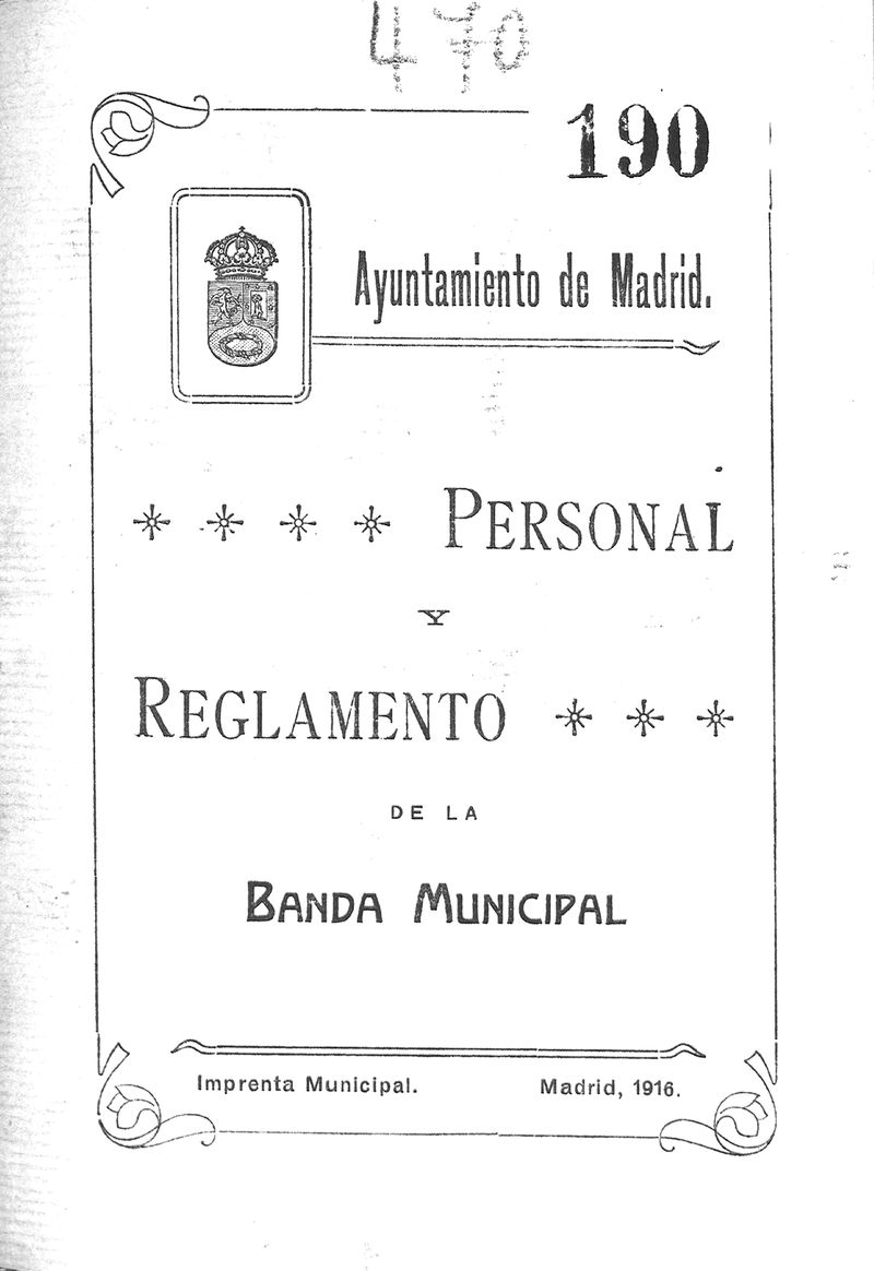 Personal y reglamento de la Banda Municipal