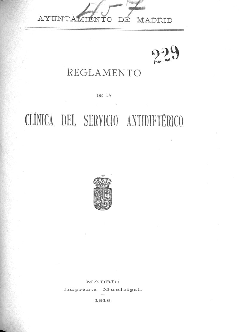 Reglamento de la Clnica del Servicio Antidifterio