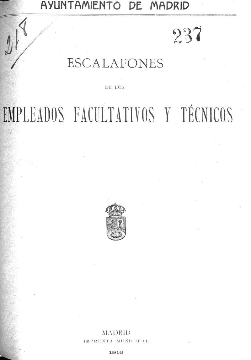 Escalafones de los empleados facultativos y tcnicos