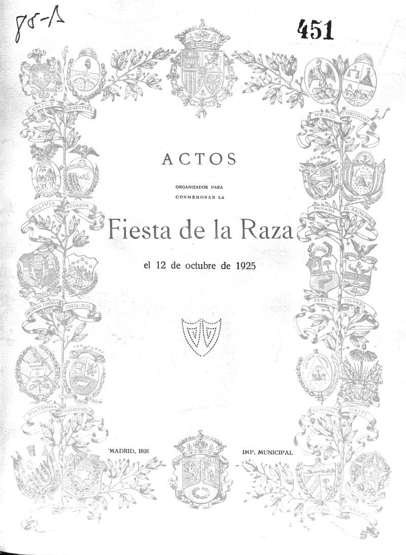 Actos para conmemorar la Fiesta de la Raza el 12 de Octubre de 1925