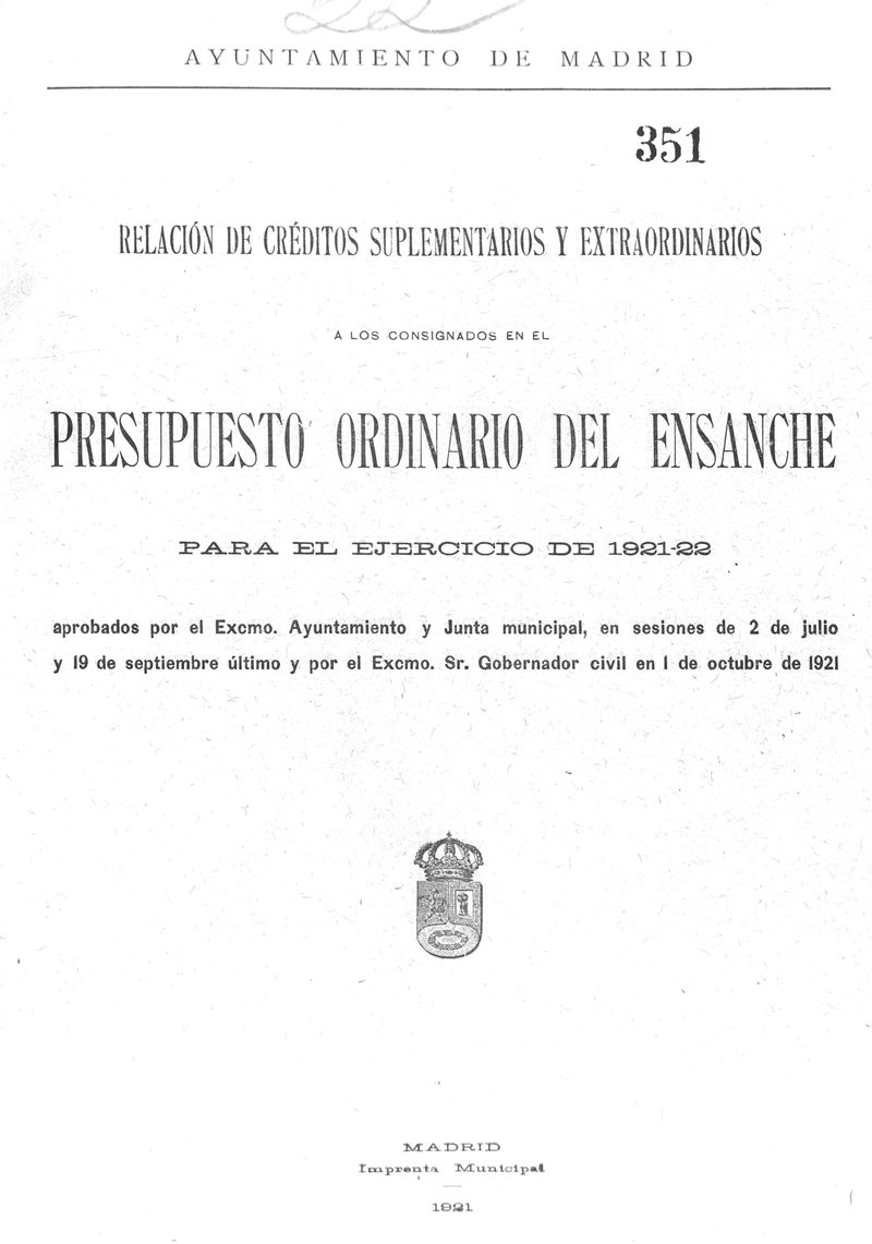 Presupuesto ordinario del ensanche para el ejercicio de 1921-22…