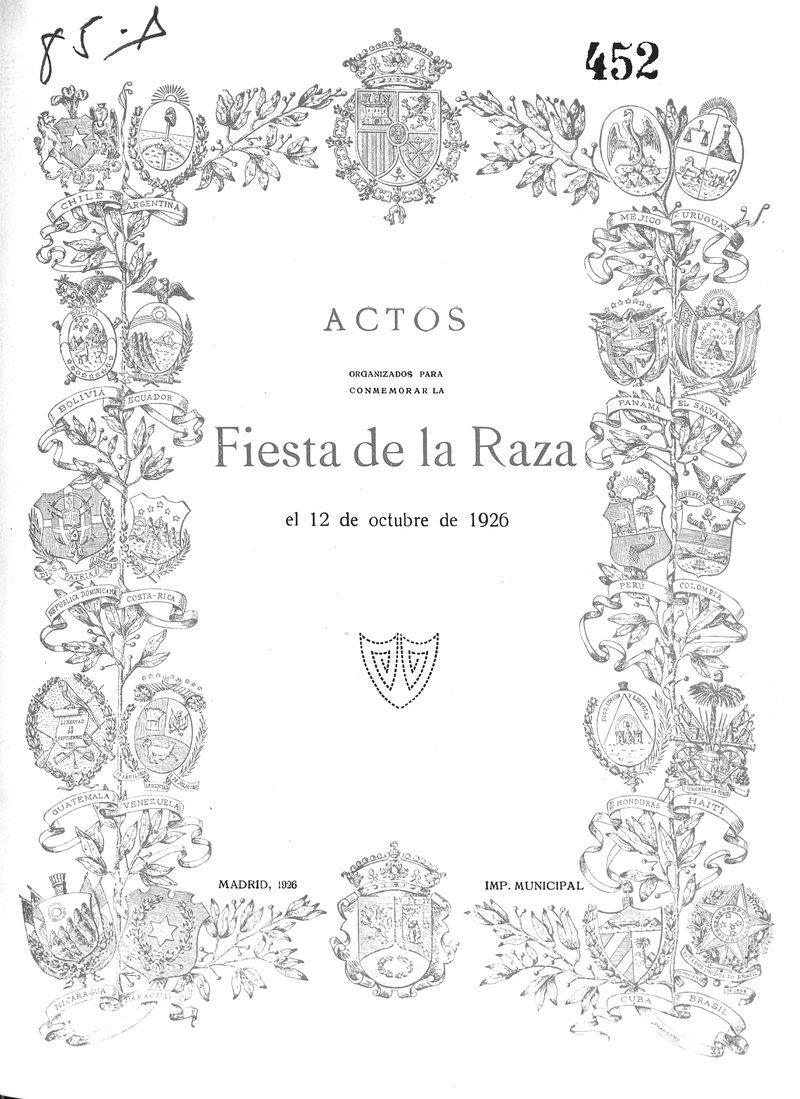 Actos organizados para conmemorar la Fiesta de la Raza el 12 de octubre de 1926