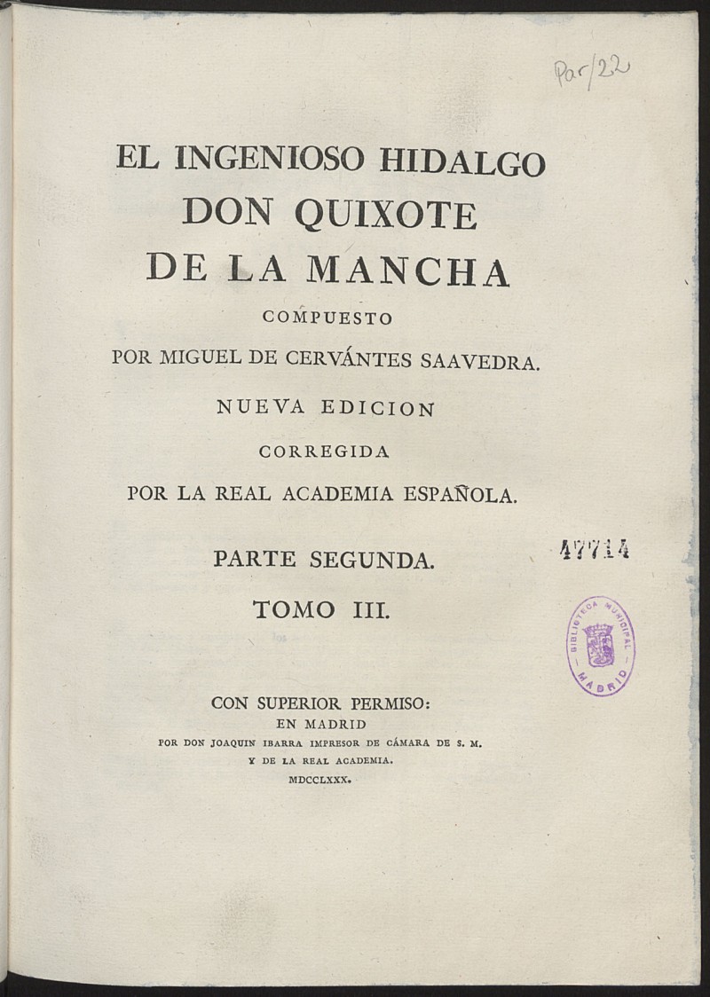 El ingenioso hidalgo Don Quixote de la Mancha (Vol. 3)