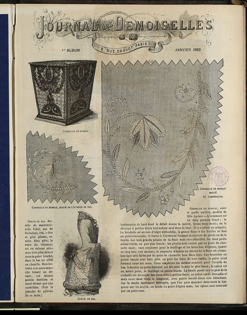 Journal des Demoiselles Album de Enero de 1883