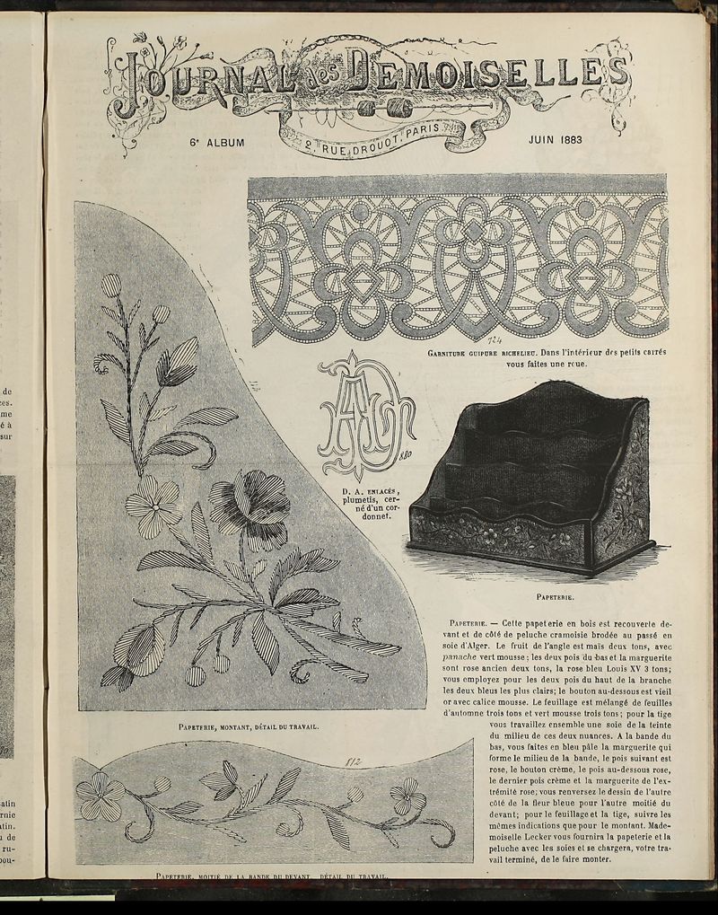 Journal des Demoiselles Album de Junio de 1883