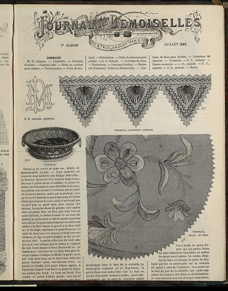 Journal des Demoiselles Album de Julio de 1883