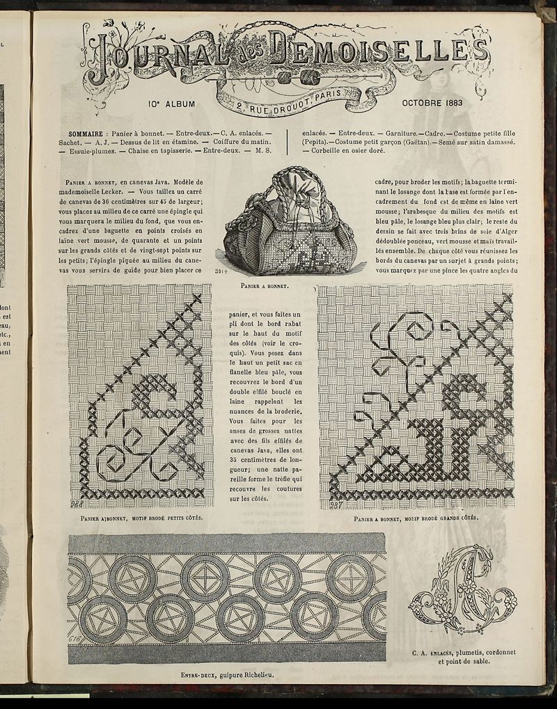 Journal des Demoiselles Album de Octubre de 1883