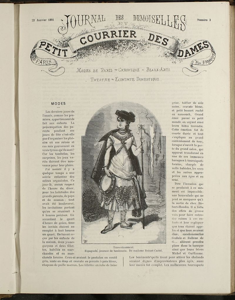 Journal des Demoiselles et Petit courrier des dames del 22 de Enero de 1881