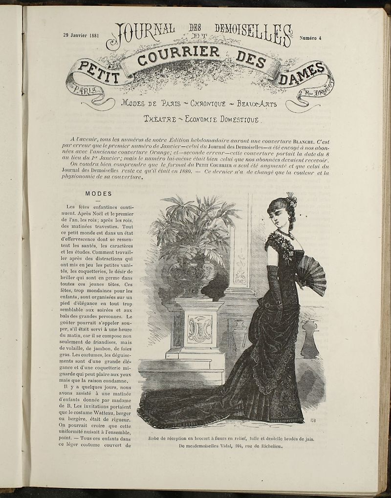 Journal des Demoiselles et Petit courrier des dames del 29 de Enero de 1881