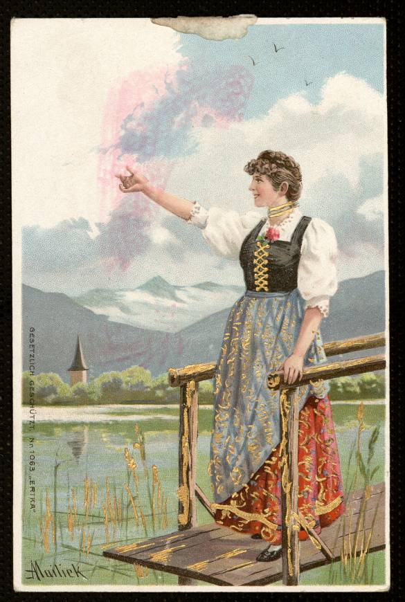 Figura femenina junto a un lago