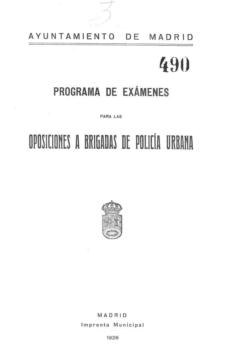 Programa de exmenes para las oposiciones a brigadas de polca municipal