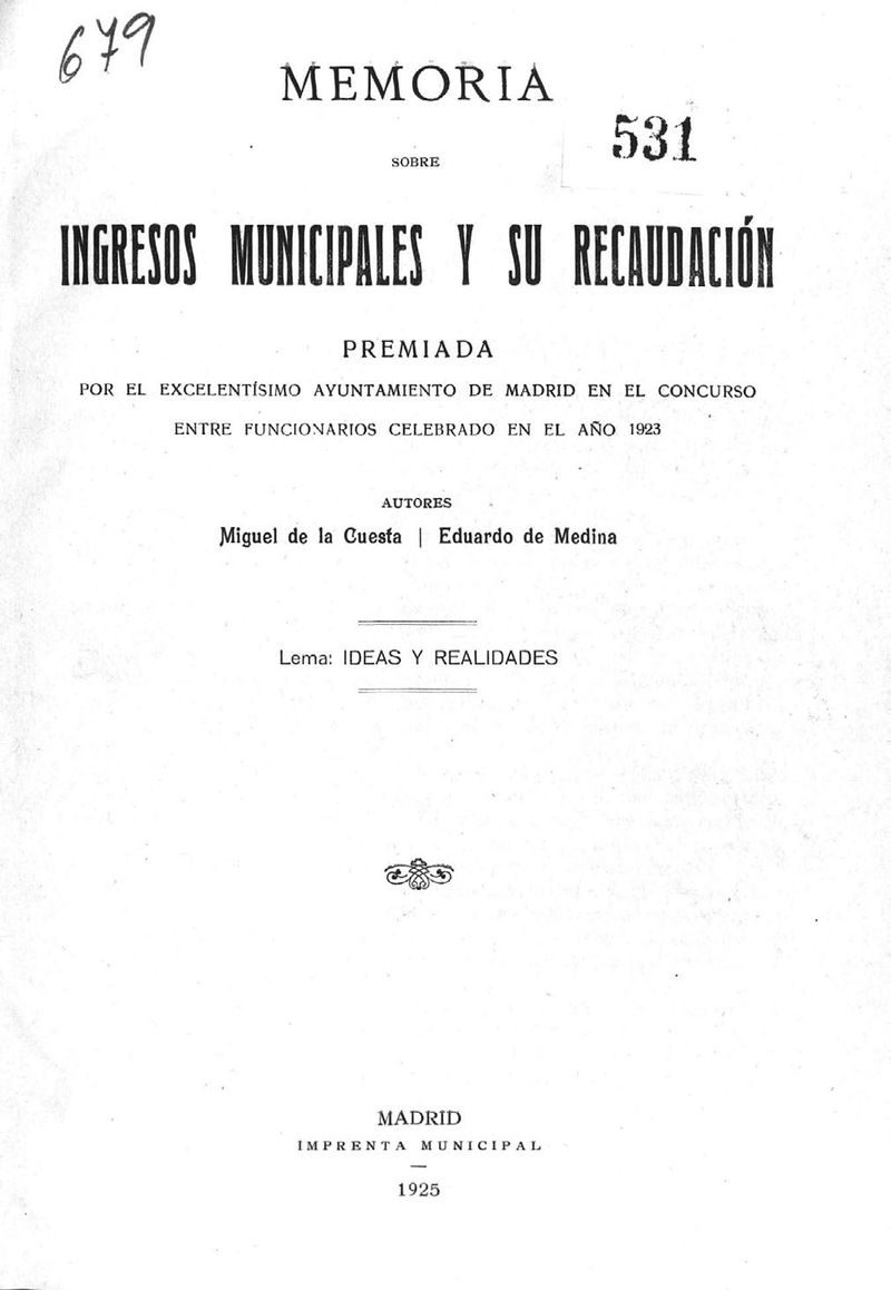 Memoria sobre ingresos municipales y su recaudacin