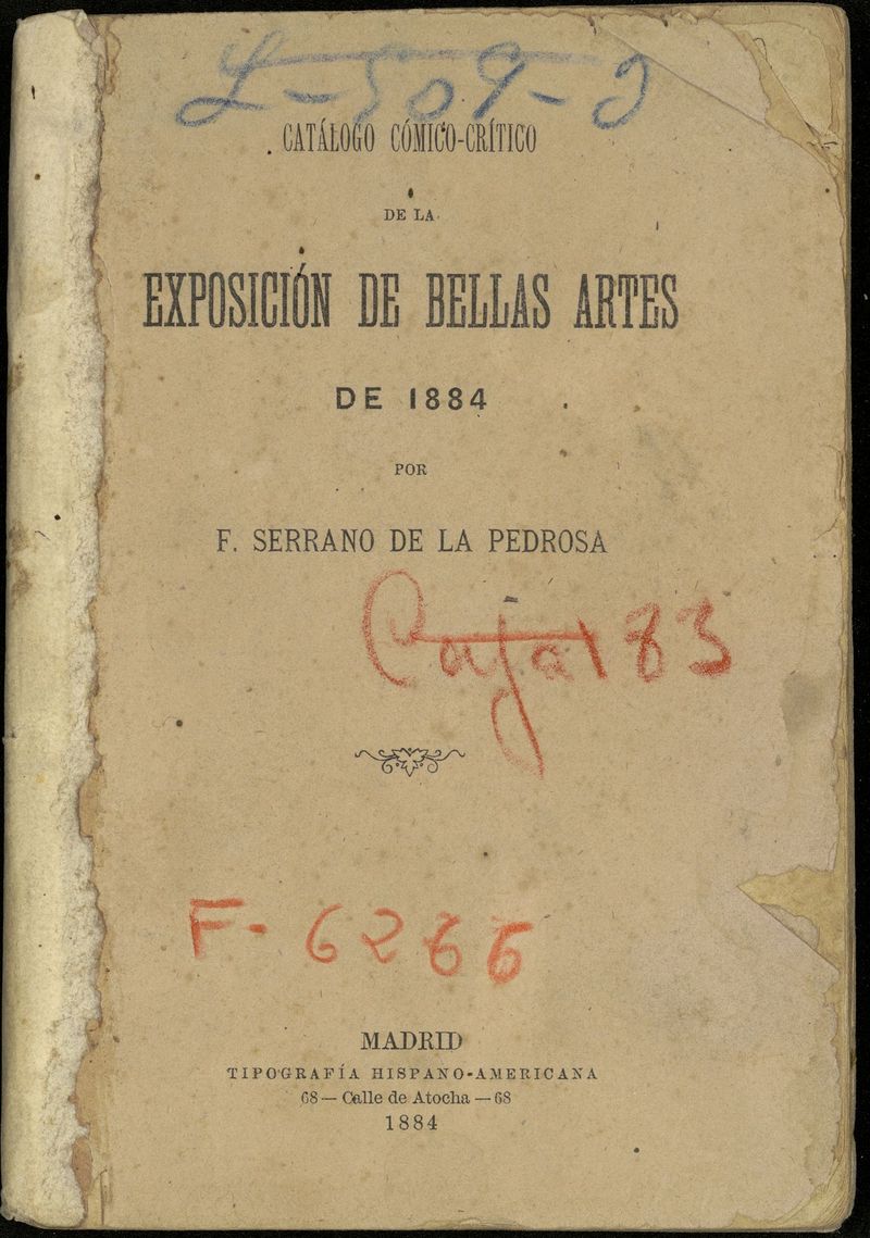Catlogo cmico-critico de la Exposicin de Bellas Artes de 1884