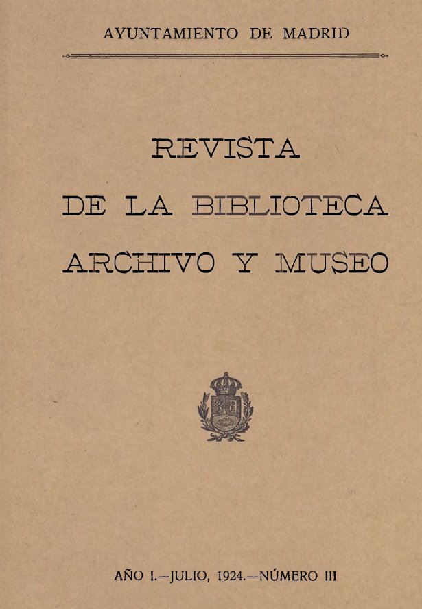 Revista de la biblioteca, archivo y museo. Julio, 1924, número 3