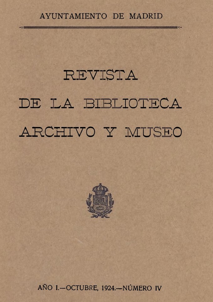 Revista de la biblioteca, archivo y museo. Octubre, 1924, número 4