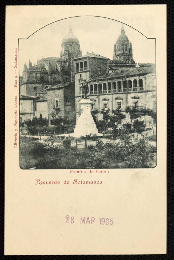 Salamanca. Estatua de Colón