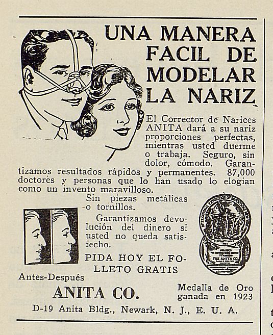 Una manera fcil de modelar la nariz: publicidad del Corrector de Narices ANITA