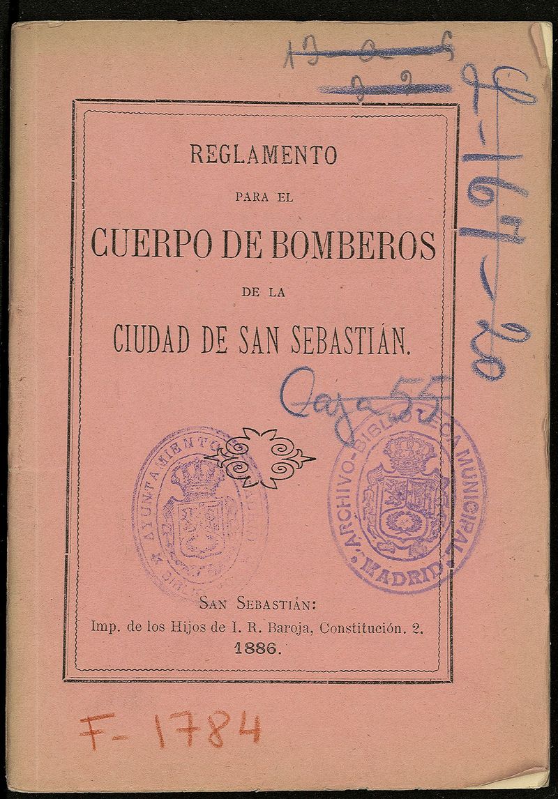 Reglamento para el Cuerpo de Bomberos de la Ciudad de San Sebastián