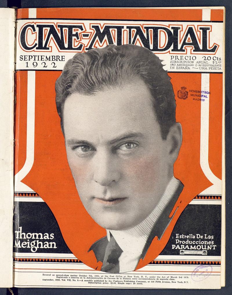 Cine Mundial, septiembre de 1922