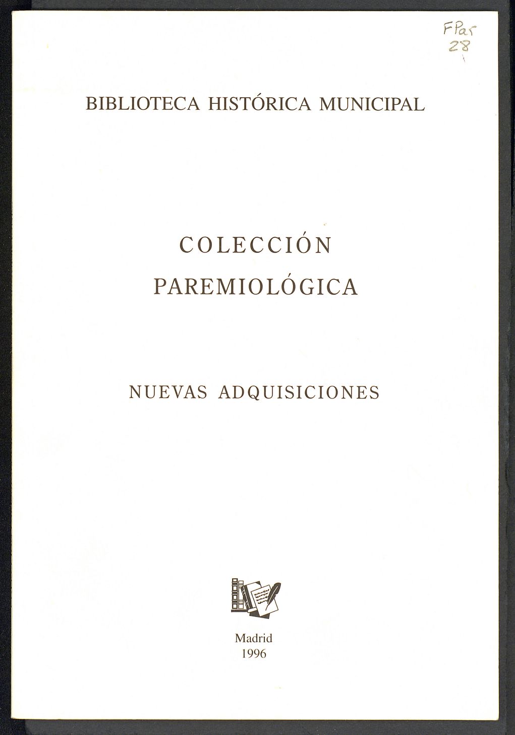 Colección paremiológica : nuevas adquisiciones