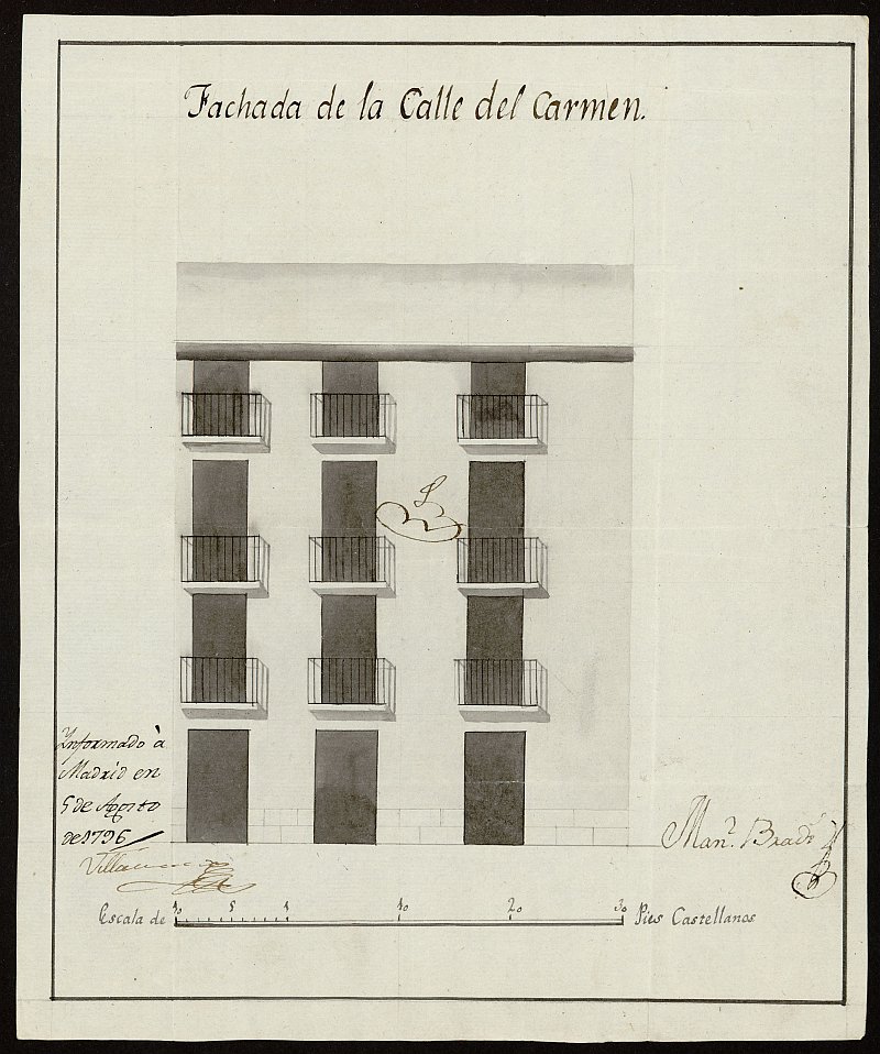 Licencia a Don Manuel Cerrato para reparar la fachada de su casa en la Calle del Carmen n 9 antiguo, frente a la de los Negros