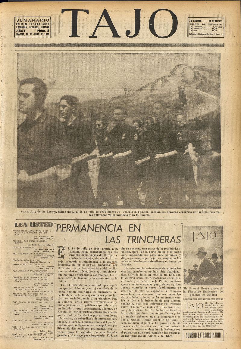 Tajo, 20 de julio de 1940