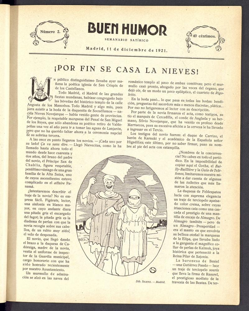 Buen Humor: semanario satrico. 11 de Diciembre de 1921