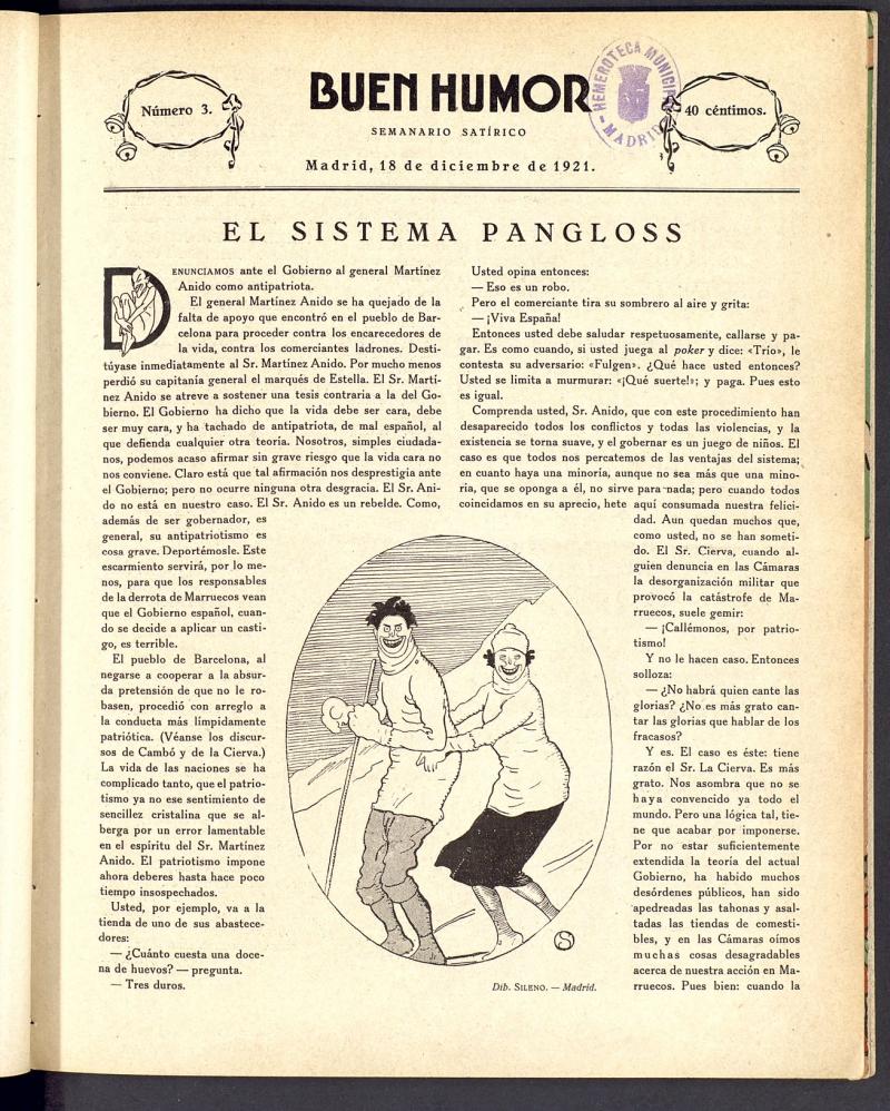 Buen Humor: semanario satrico. 18 de Diciembre de 1921