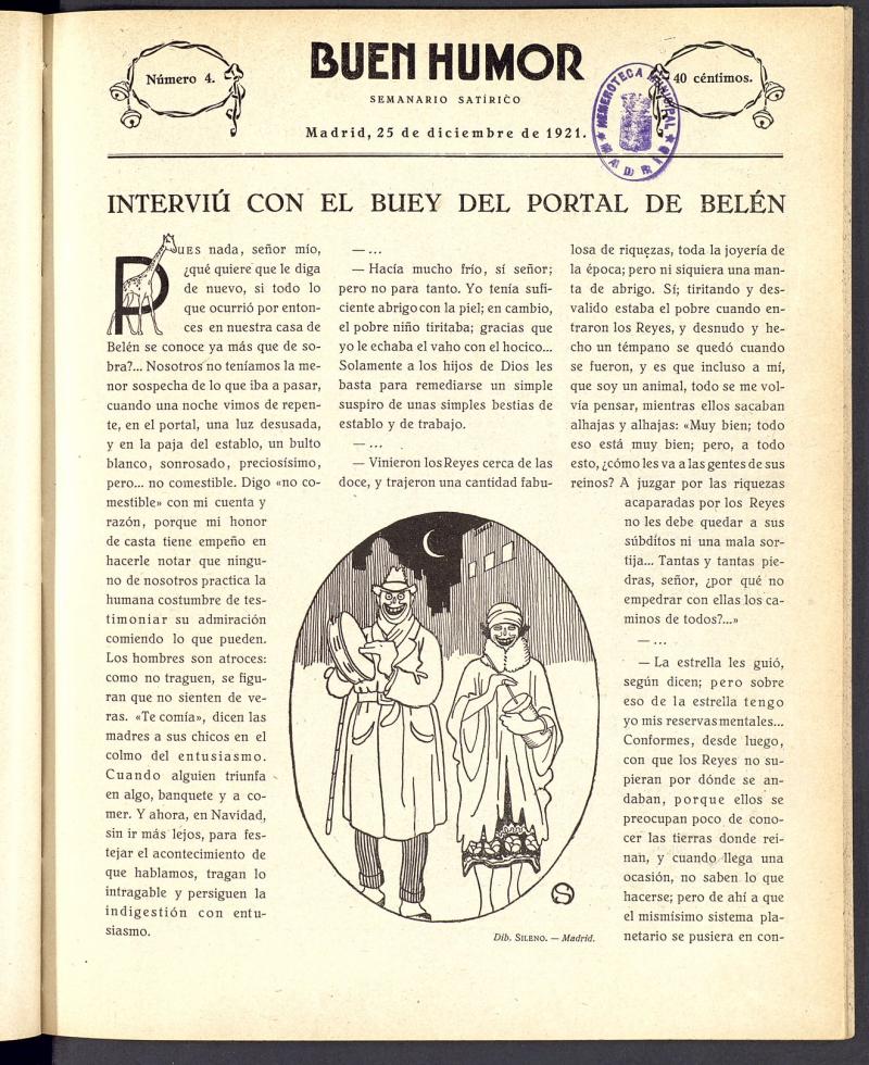 Buen Humor: semanario satrico. 25 de Diciembre de 1921