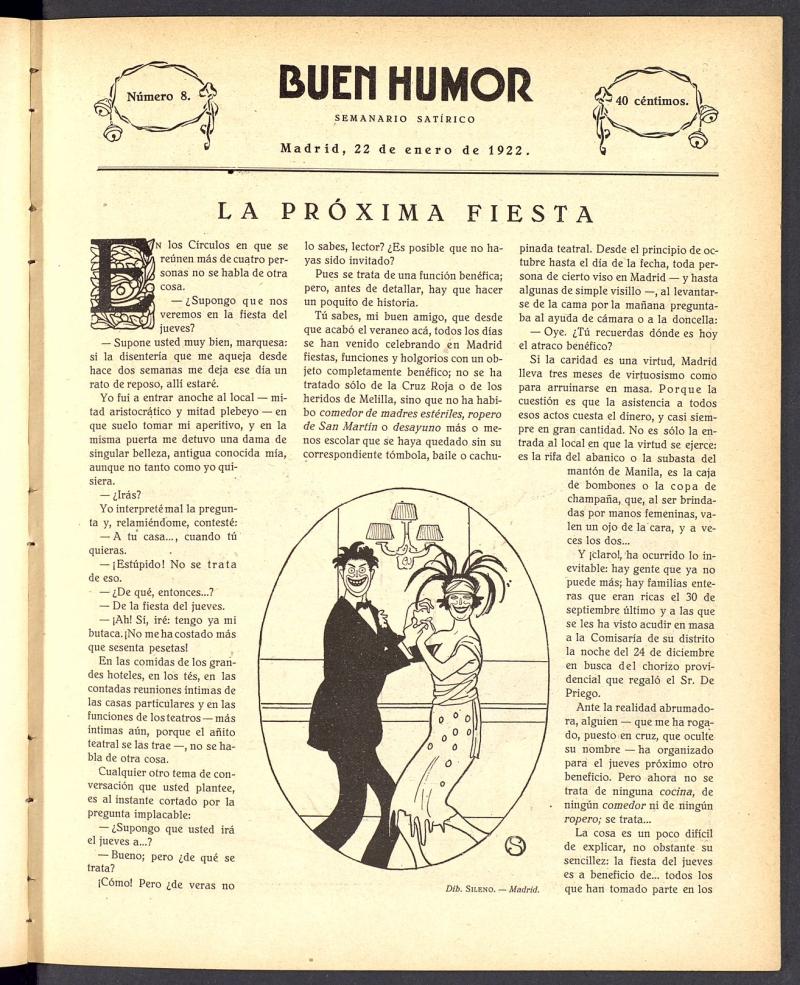 Buen Humor: semanario satrico. 22 de Enero de 1922
