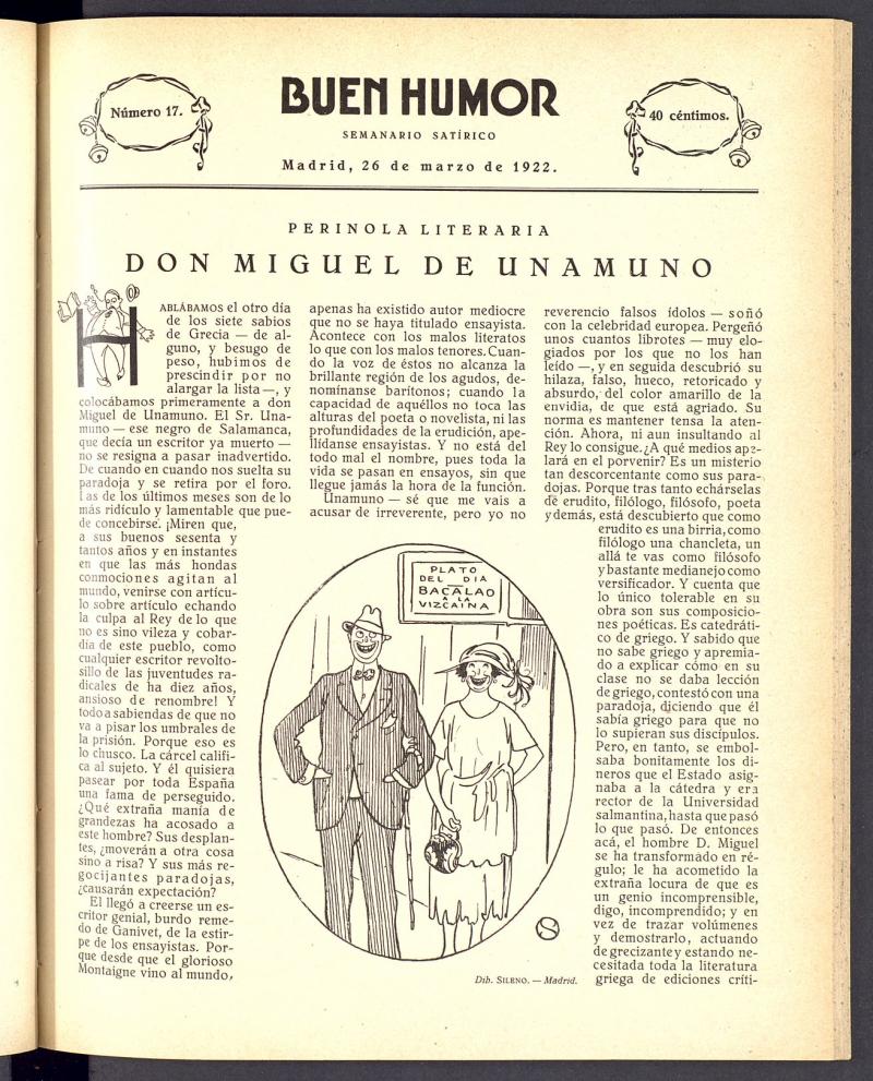 Buen Humor: semanario satrico. 26 de Marzo de 1922
