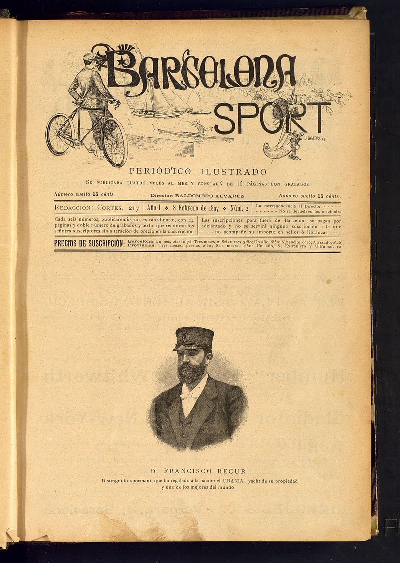 Barcelona Sport. 8 de febrero de 1897
