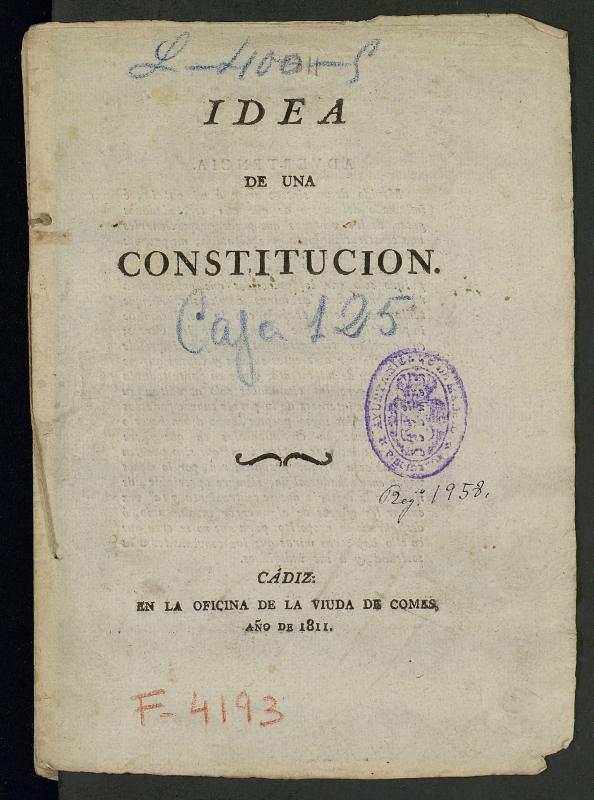 Idea de una Constitucion