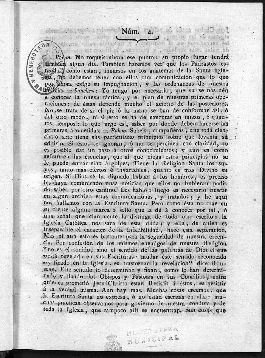 Guerrilleros por la Religin, la Patria, y el Rey, o diario-polmico-religioso de La Corua. Nmero 4